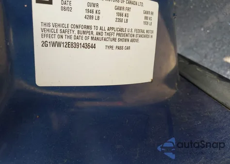 2003 Chevrolet Monte Carlo Ls из США, поврежденный, VIN 2G1WW12E839143644